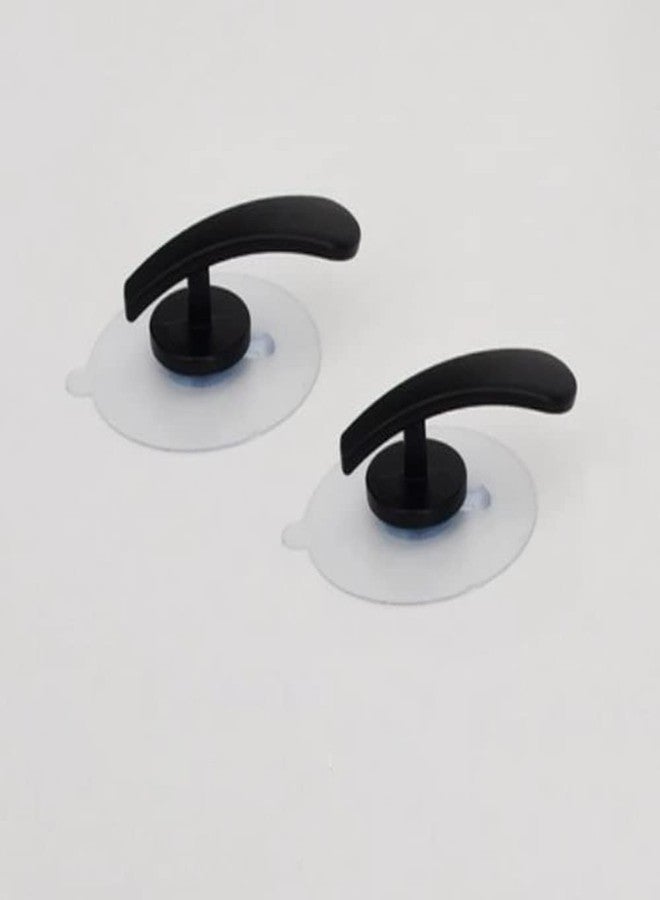 Cciphy Adjustable Self Adhesive Curtain Tieback, Non-Trace Stick Metal Wall Hook Storage Holder, Cute Window Curtain Hook, No Drill Tieback Buckle Curtain Holdbacks for Home Decor, 2 Pack (Black) - Image 1